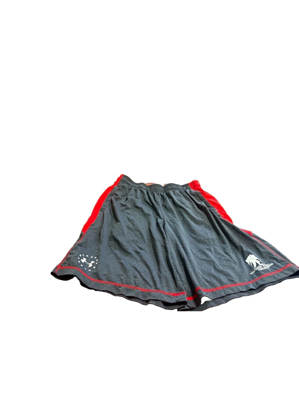 Under Armour Mens Gray/Red Wounded Warrior Project Loose Shorts! M 30x11